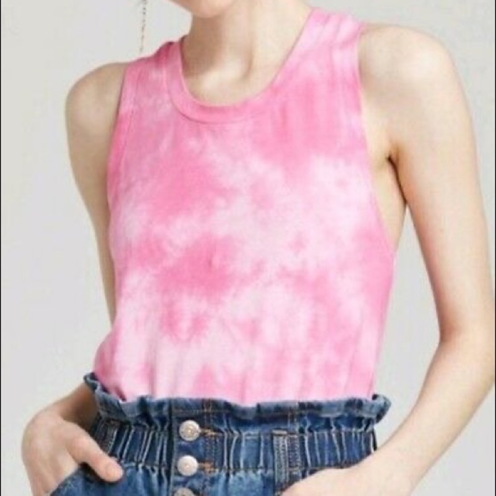 New pink and white tank top